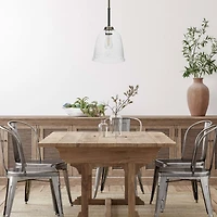 Hello Honey® Robert Stevenson Lighting Landry 11" Black & Nickel Seedy Glass & Metal Ceiling Light