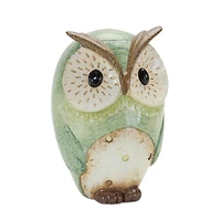 Terra Cotta Owl Figurine Set