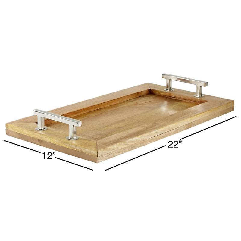 Dark Brown Mango Wood Rustic Tray