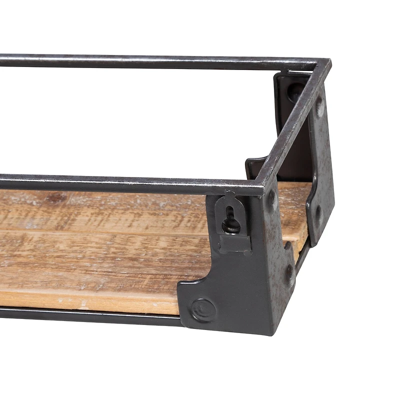 Honey Can Do Floating Decorative Metal & Wood Wall Shelves Set