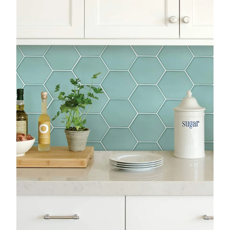 WallPops Hex Peel & Stick Backsplash Tiles