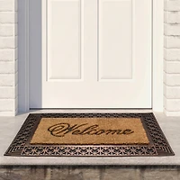 Gold & Natural Coir Welcome Doormat