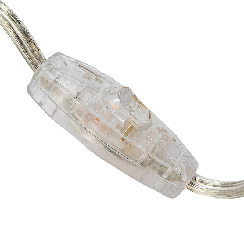 Hello Honey® 7.75" White Round Blown Glass Mushroom Shaped Table Lamp with Inline Switch