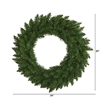 24" LED Green Pine Artificial Christmas Wreath