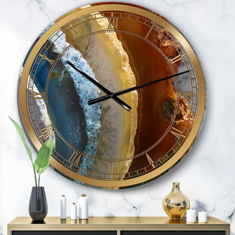 Designart Mineral Slice XV Oversized Fashion Wall Clock