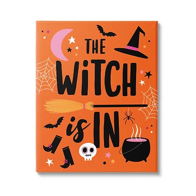 Stupell Industries Witch Is In Bold Cauldron Phrase Canvas Wall Art