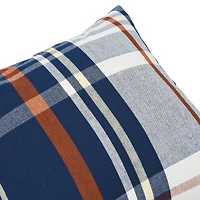 20'' Square Plaid Cotton Pillow Cover