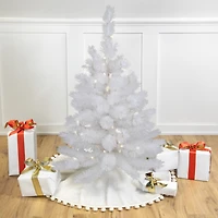 3ft. Pre-Lit White Alaskan Pine Artificial Christmas Tree, Warm White LED Lights