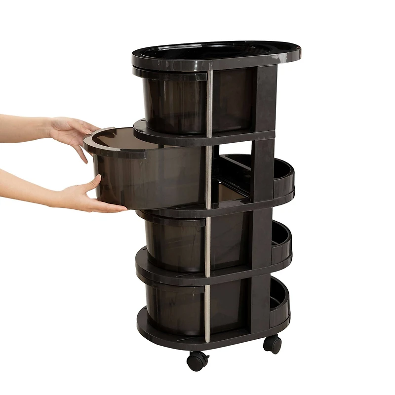 Round Plastic Storage Cart by Simply Tidy