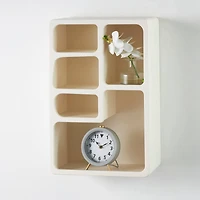 24" Cream Rectangle Wall Shelf