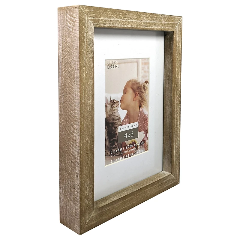 Expressions™ 4" x 6" Rustic Wooden Frame with Mat by Studio Décor®