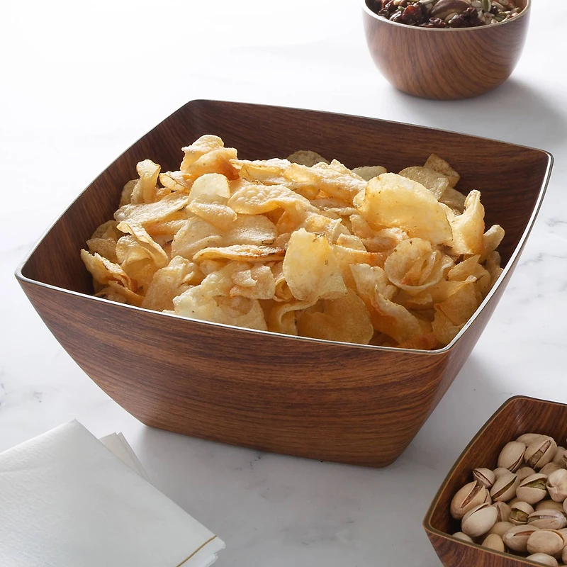 Luxe Party Mahogany Collection Large 9" Square Serving Bowl
