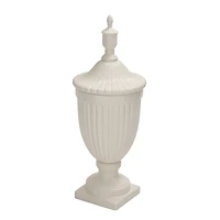 32" White Dolomite Country Decorative Urn