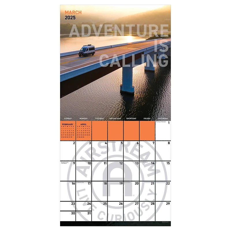 TF Publishing 2025 Airstream: Live Riveted Wall Calendar