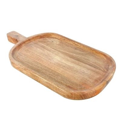19.5" Natural Mango Wood Tray with Handle by Ashland®
