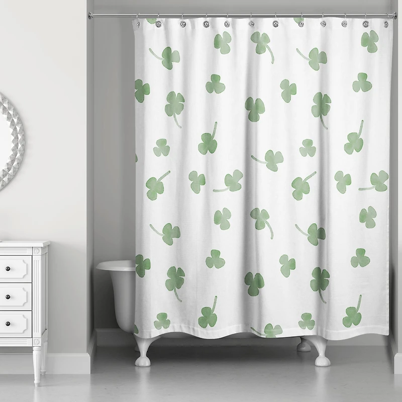 Tiny Shamrock Pattern 71" x 74" Shower Curtain