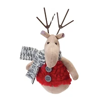 Plush Deer with Sweater Ornament Set