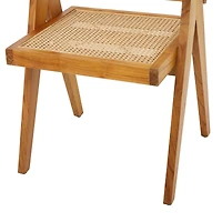 Brown Teak Wood Modern Accent Chair, 20" x 19" x 30"