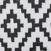 Black and White Mesa Outdoor Floor Runner 3ft. x 6ft.