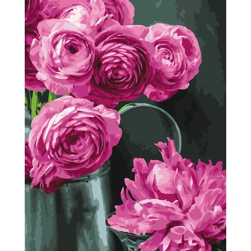 16" x 20" Peonies Paint-by-Number Kit with Wood Display Hanger by Artist's Loft®