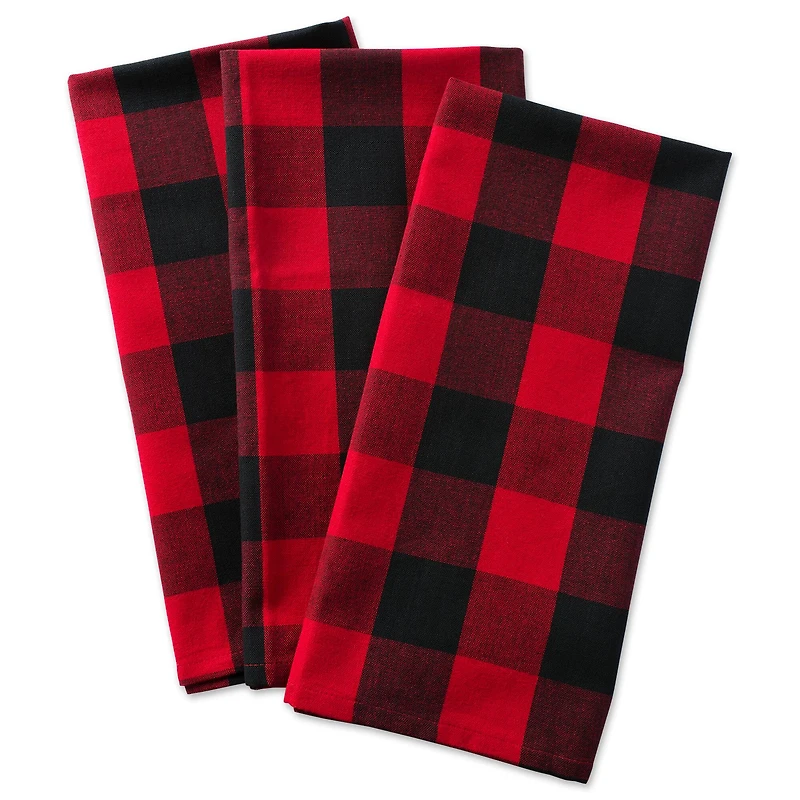 DII® Red Buffalo Check Dishtowel (Set of 3)