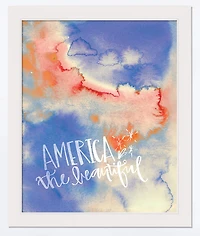 America The Beautiful White Framed Print Under Plexiglass