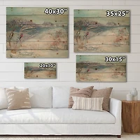 Designart - Winter Trees River and Birds