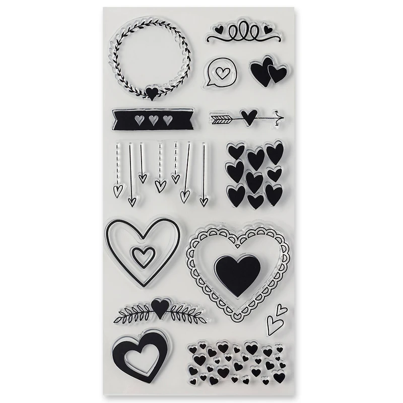 6 Pack: Hearts Clear Stamp Set by Recollections™