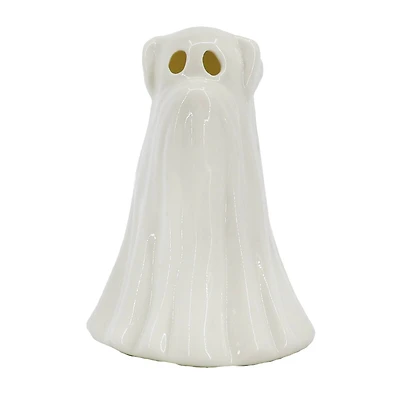 6.75" White Ghost Dog Pre-Lit Ceramic Tabletop Décor by Ashland®