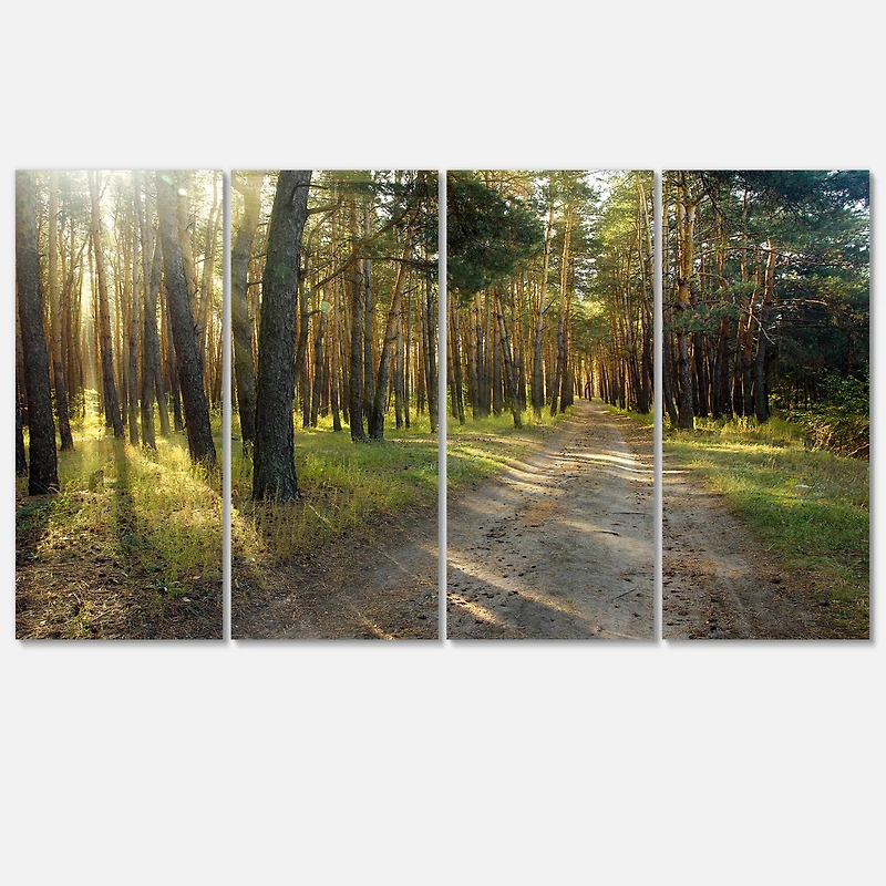 Designart - Road Through Green Pine Forest