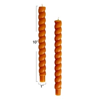 Hello Honey® 10" Camel Brown Unscented Twisted Taper Candles, 2ct.