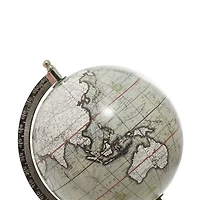 11" White Ceramic & Metal Contemporary Globe