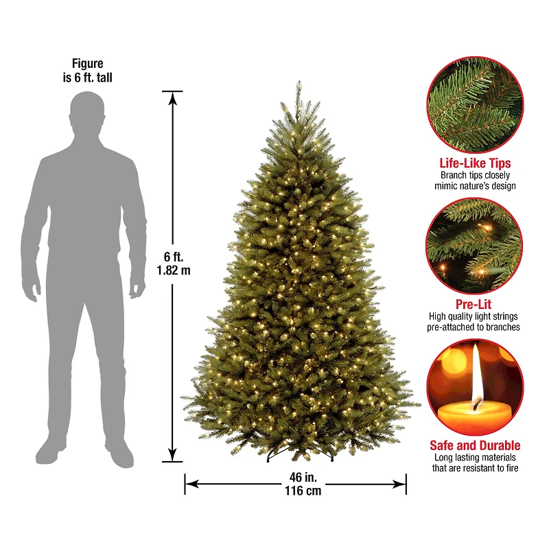 ft. Pre-Lit Dunhill® Fir Full Artificial Christmas Tree