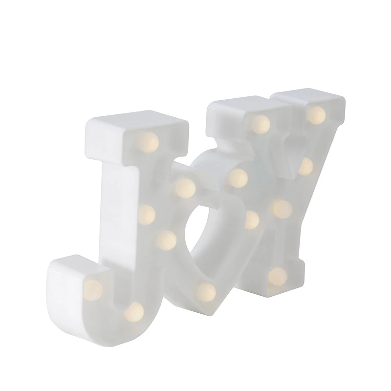12.75" White Joy LED Christmas Marquee Wall Sign