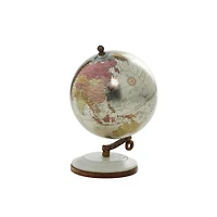 7" White Metal Modern Globe