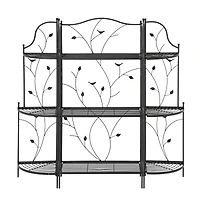 Glitzhome® 3-Tier Black Metal Corner Plant Stand