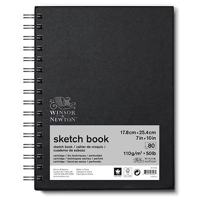 Winsor & Newton Sketch Book, Spiral-Bound, 7" x 10"