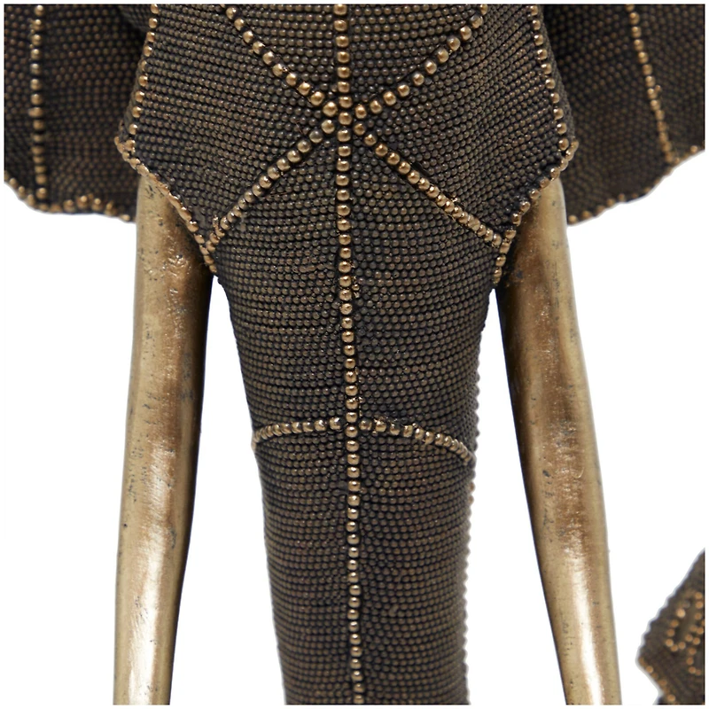 27" Black Polystone Elephant Sculpture