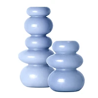 American Art Decor Foggy Blue Cairns Glass Vase Set