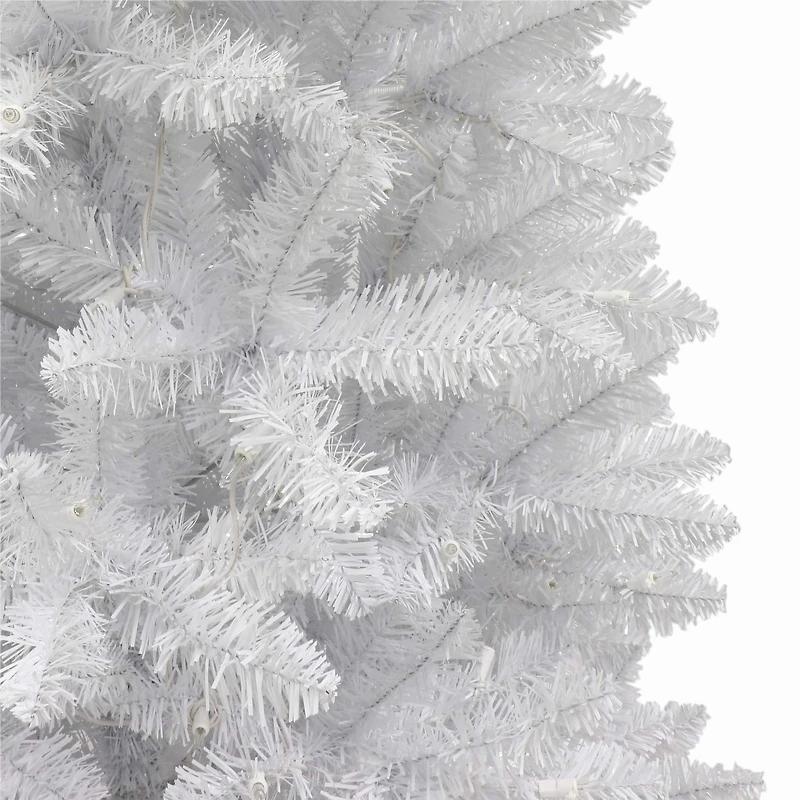 5ft. Pre-Lit White Carson Artificial Pine Christmas Tree, Clear Lights