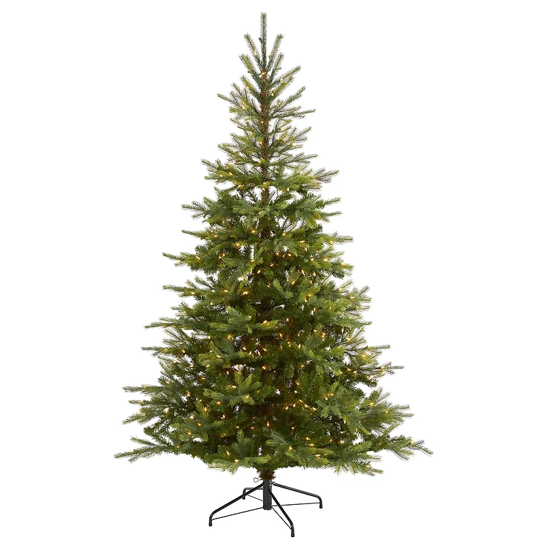 7ft. Pre-Lit North Carolina Spruce Artificial Christmas Tree, Clear LED Lights