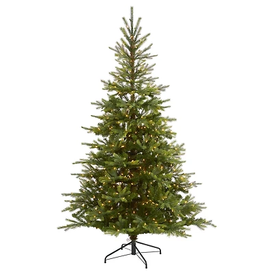 7ft. Pre-Lit North Carolina Spruce Artificial Christmas Tree, Clear LED Lights