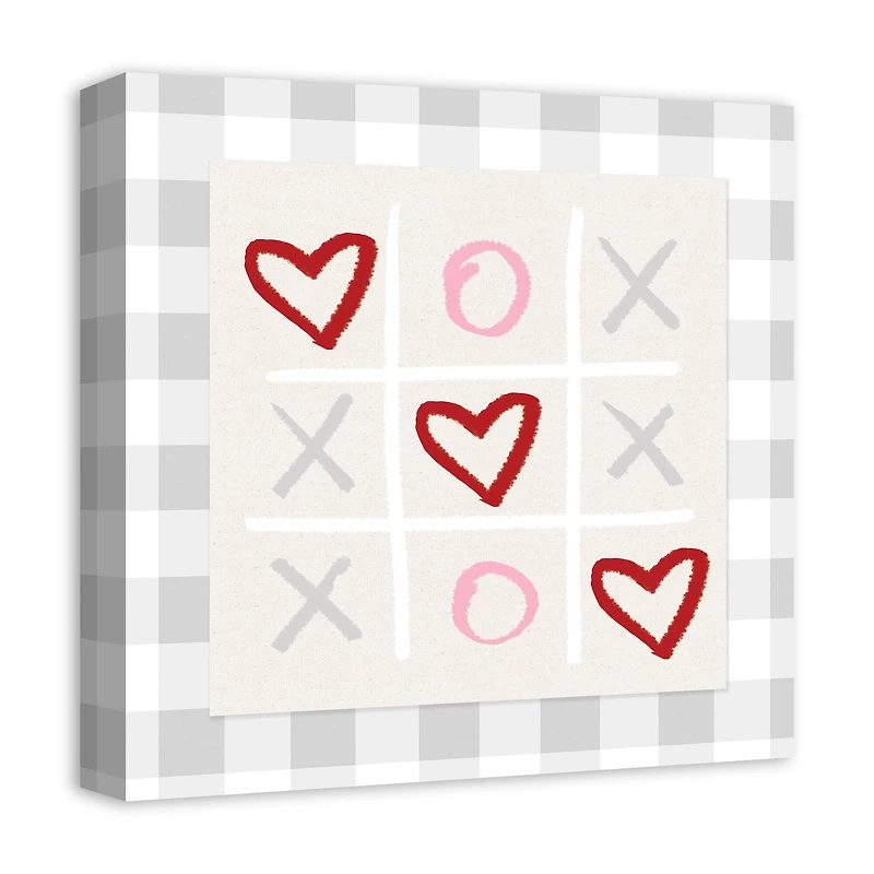 Tic Tac Toe Love Canvas Wall Art
