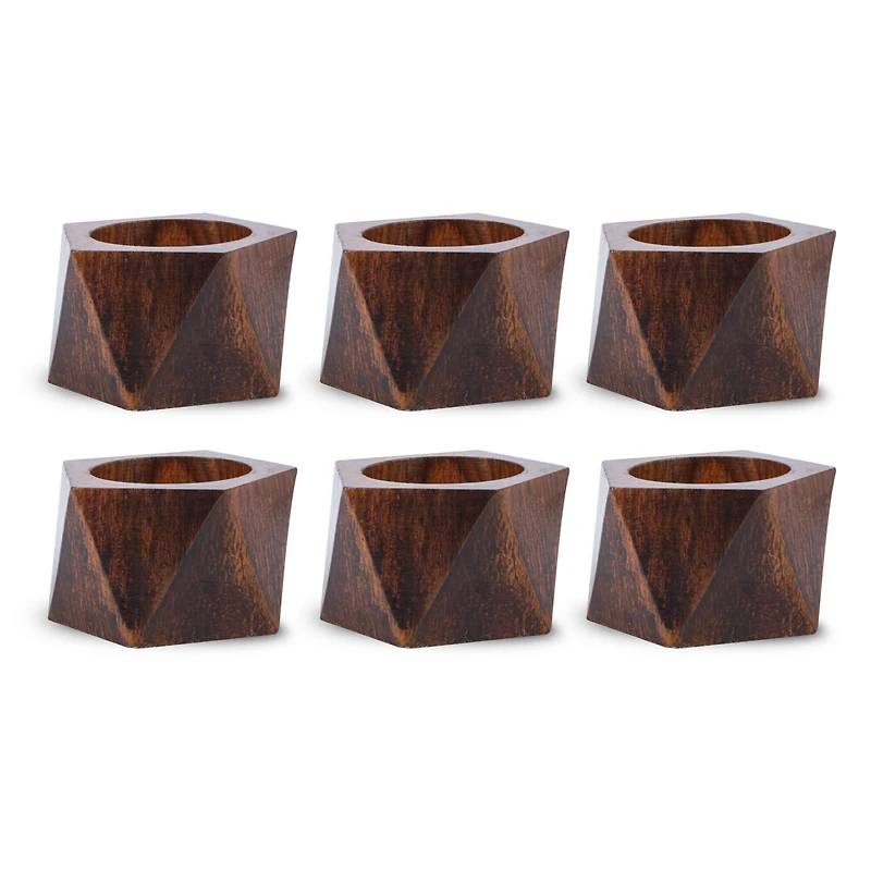 DII® Wood Triangle Napkin Rings, 6ct.