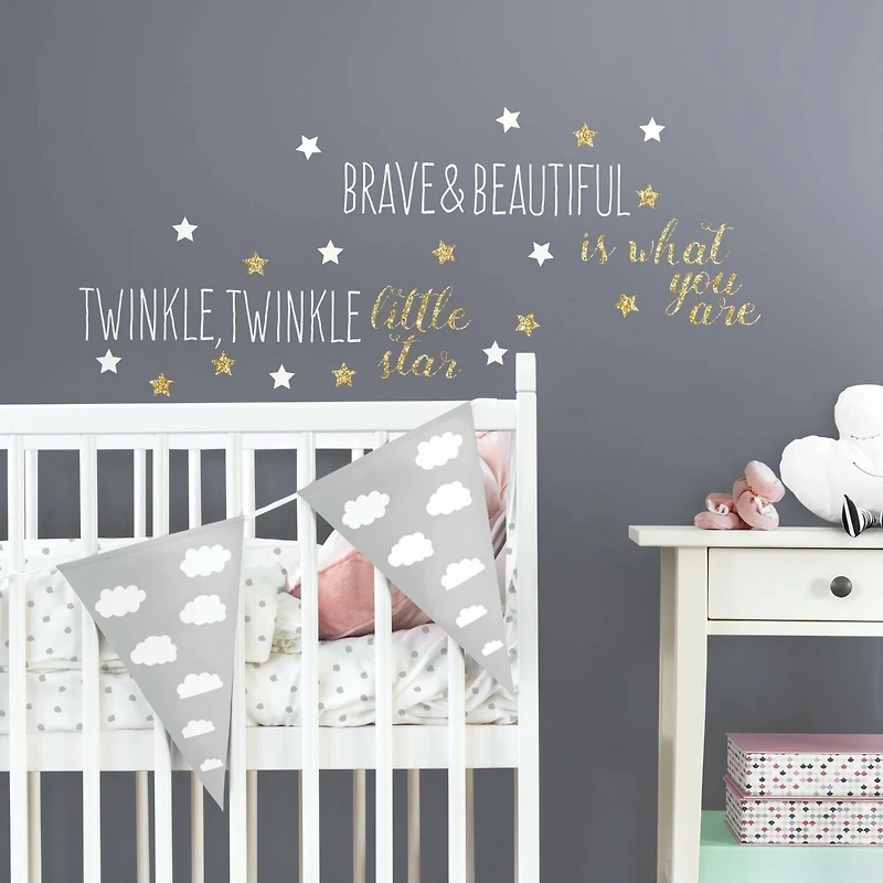 RoomMates Glitter Twinkle Twinkle Little Star Peel & Stick Wall Decals