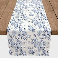 Chinoiserie Blues Outdoor Table Runner