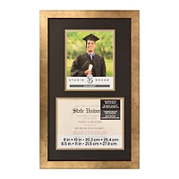 2 Opening 8.5" x 11" Gold Document Frame with Double Mat by Studio Décor®