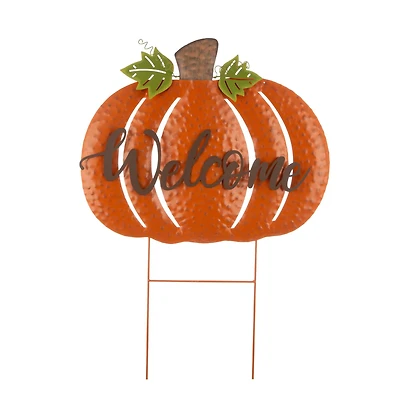 Glitzhome® Metal Welcome Pumpkin Yard Stake