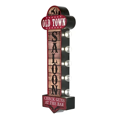 American Art Decor Old Town Metal LED Marquee Sign - 3" x 24.8"