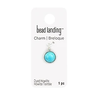 Round Turquoise Dyed Howlite Charm by Bead Landing™